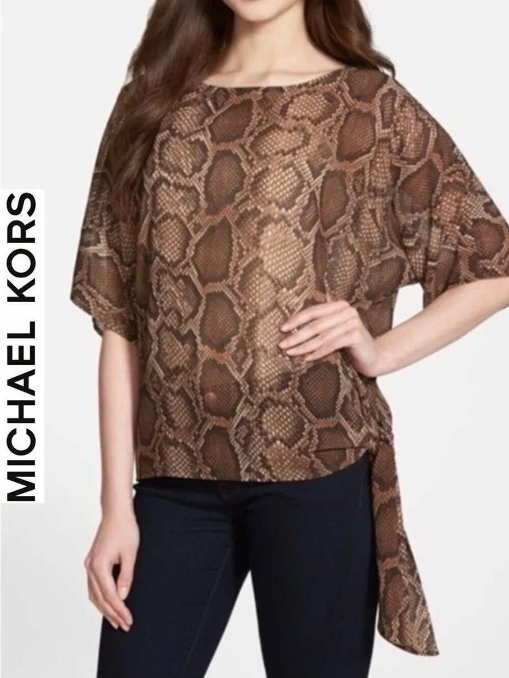 NWT ~ MICHAEL KORS OVERSIZED SNAKE PRINT TOP sz S